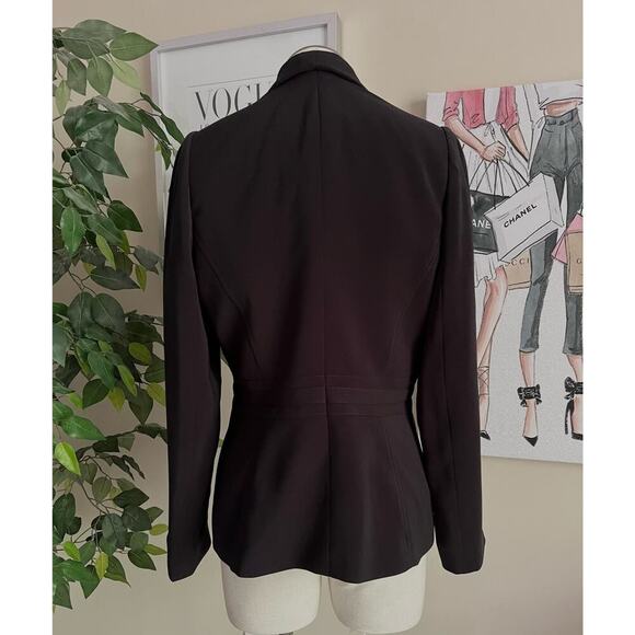 Tahari ASL Professional Logo Button Buckle Black Career Suit Jacket Size Petite - Picture 4 of 10